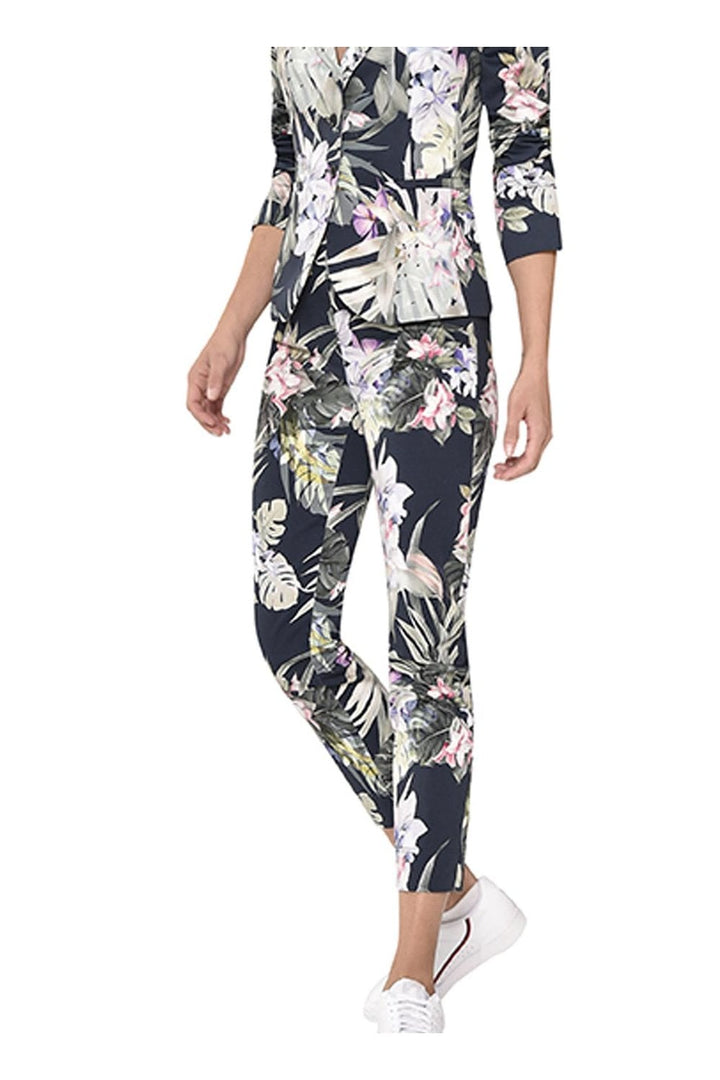 ROSE NAVY FLORAL PRINT TROUSER | COL=NAVY