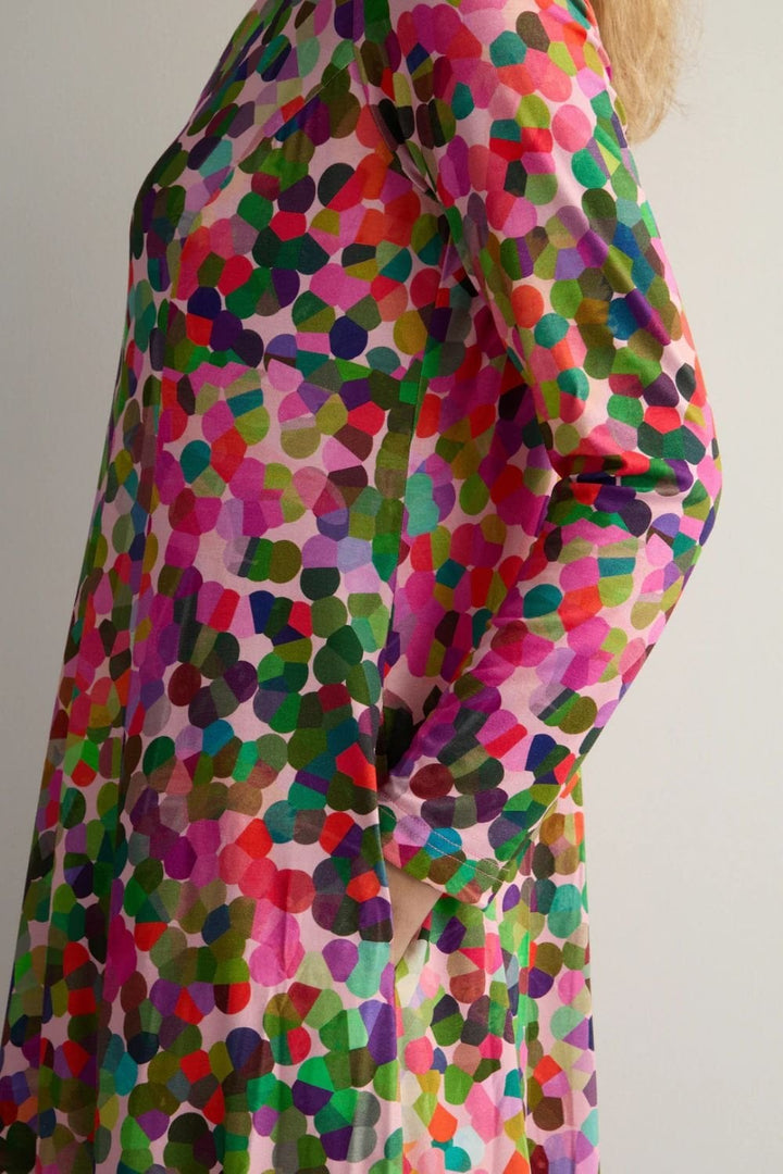 ABSTRACT CONFETTI JERSEY BUBBLE DRES | COL=MULTI