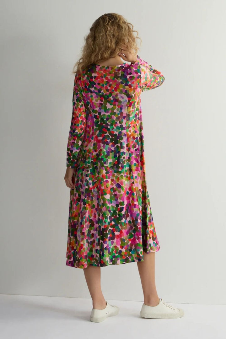 ABSTRACT CONFETTI JERSEY BUBBLE DRES | COL=MULTI