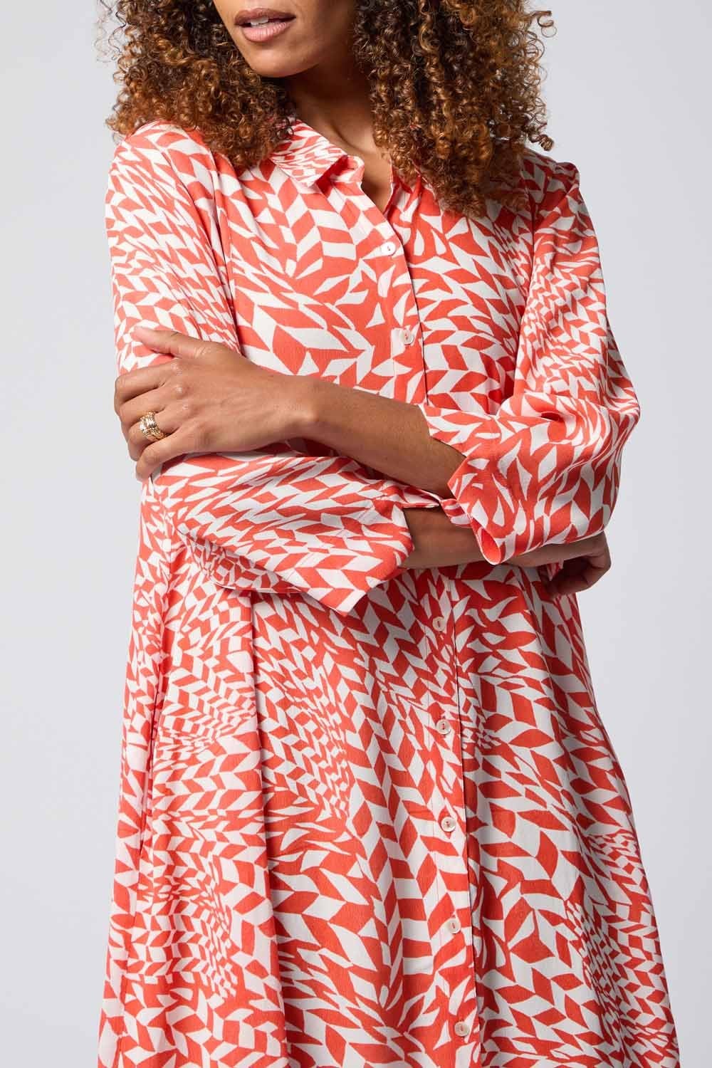 ABSTRACT HARLEQUIN SHIRT DRESS | COL=MIX