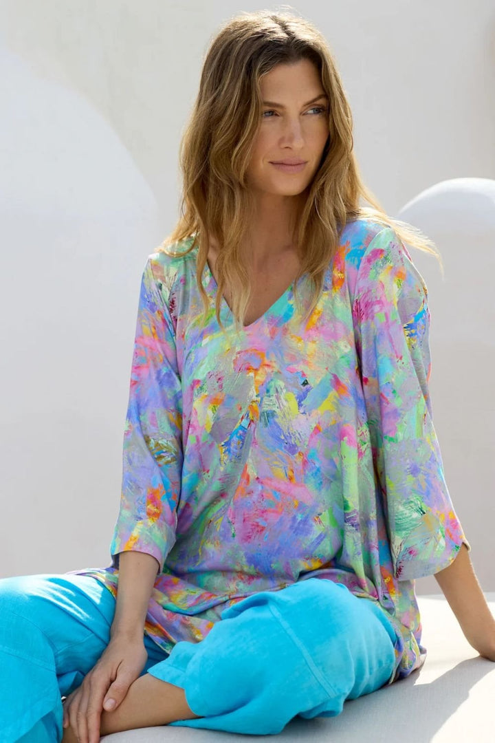 ABSTRACT PAINT EXPLOSION TUNIC | COL=MULTI