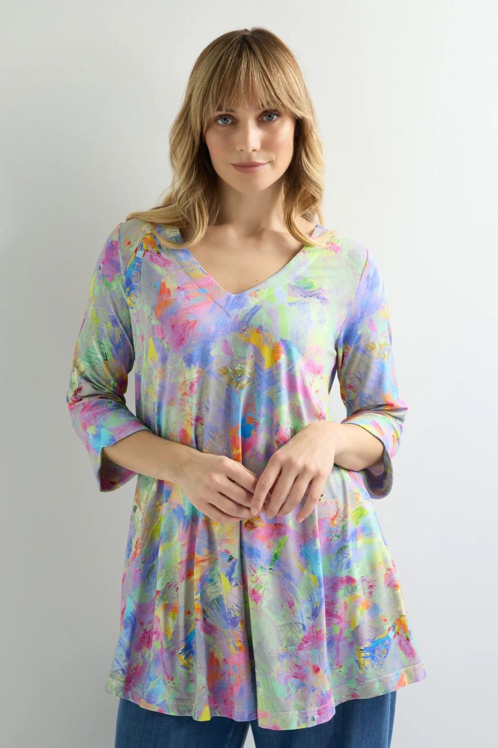 ABSTRACT PAINT EXPLOSION TUNIC | COL=MULTI