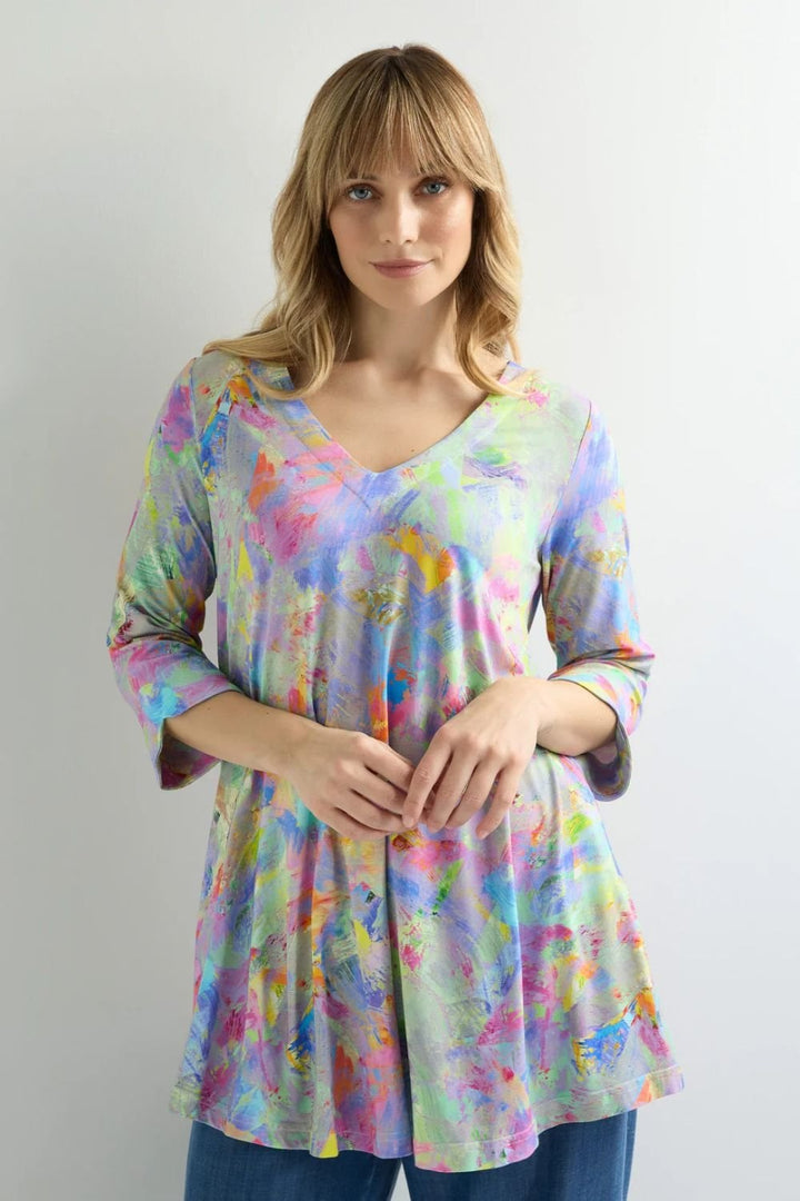 ABSTRACT PAINT EXPLOSION TUNIC | COL=MULTI