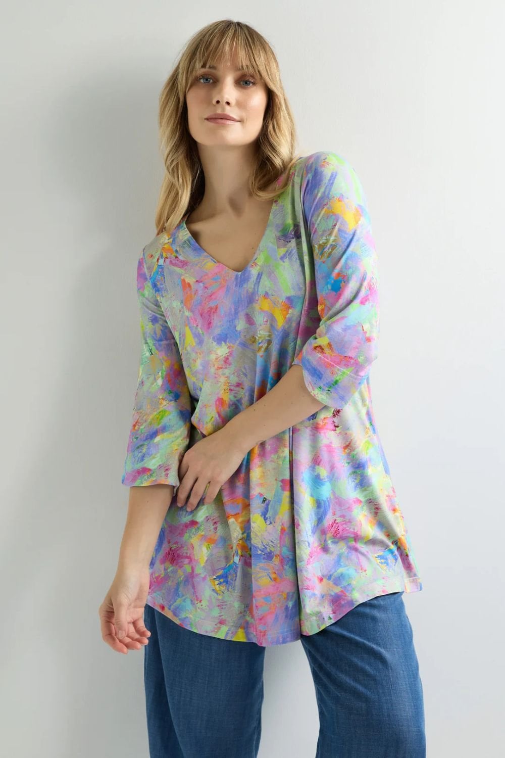 ABSTRACT PAINT EXPLOSION TUNIC | COL=MULTI