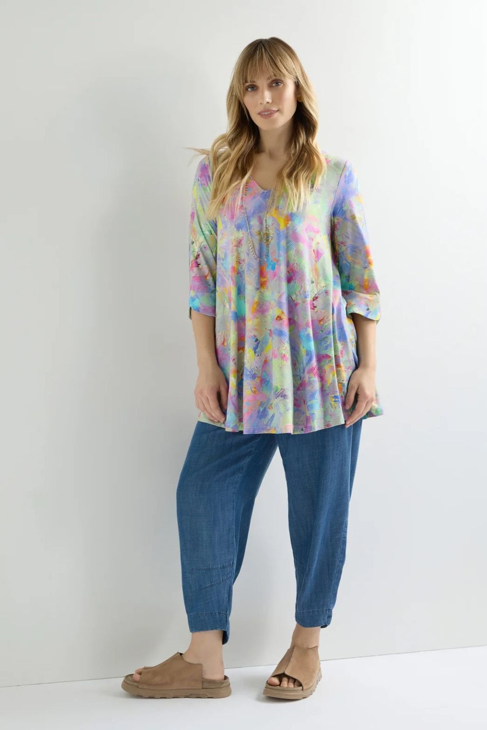 ABSTRACT PAINT EXPLOSION TUNIC | COL=MULTI