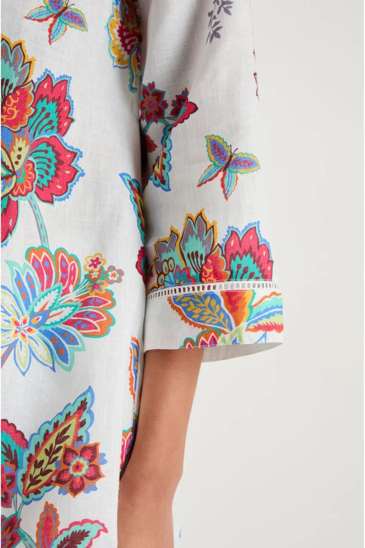 BOTANICAL FLORAL FLARED SHIRT | COL=MULTI