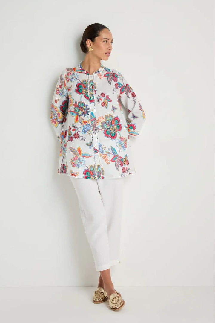 BOTANICAL FLORAL FLARED SHIRT | COL=MULTI
