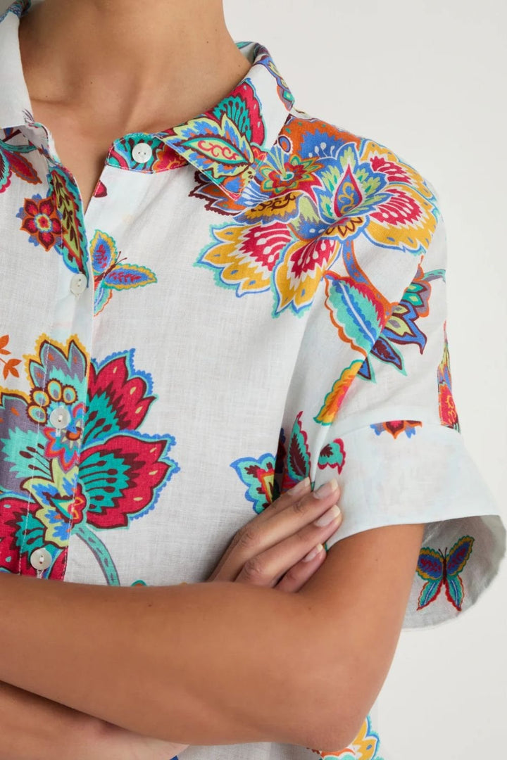 BOTANICAL LINEN LONG SHIRT | COL=MULTI