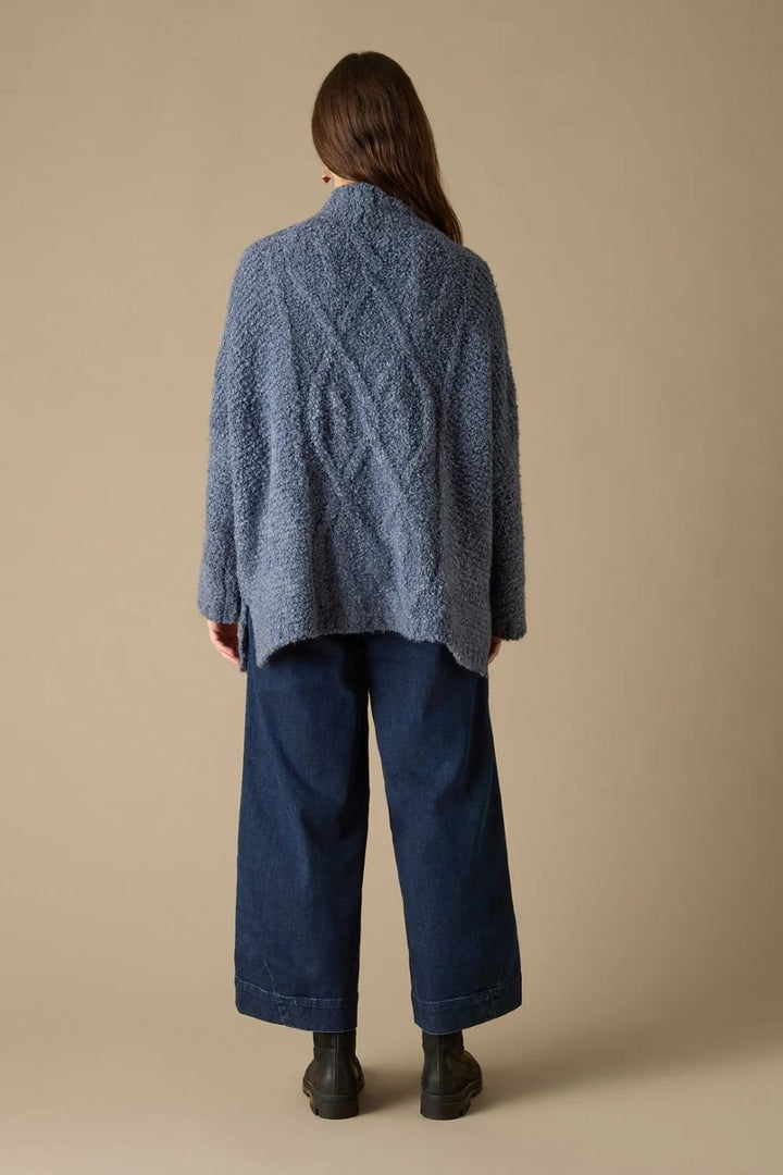 BOUCLE KNIT CARDI | COL=DENIM BLUE