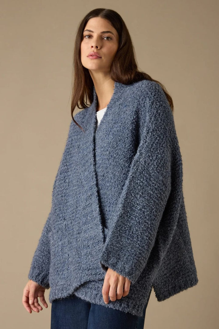 BOUCLE KNIT CARDI | COL=DENIM BLUE