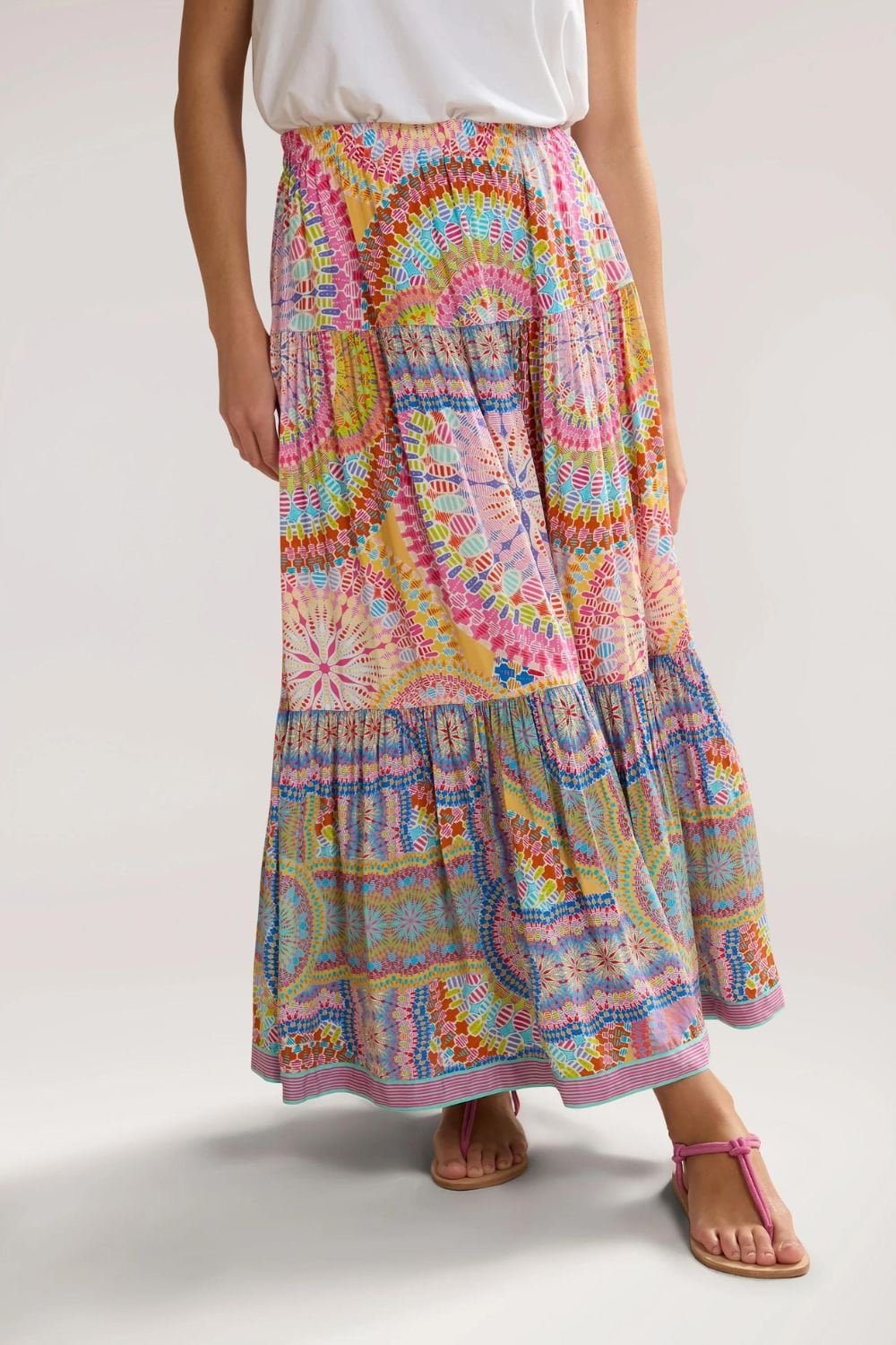 CIRCLE MANDALA MAXI  SKIRT | COL=MULTI