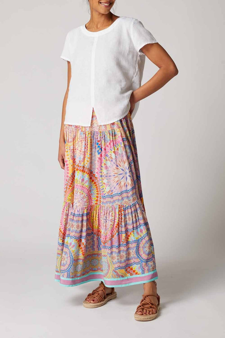 CIRCLE MANDALA MAXI  SKIRT | COL=MULTI