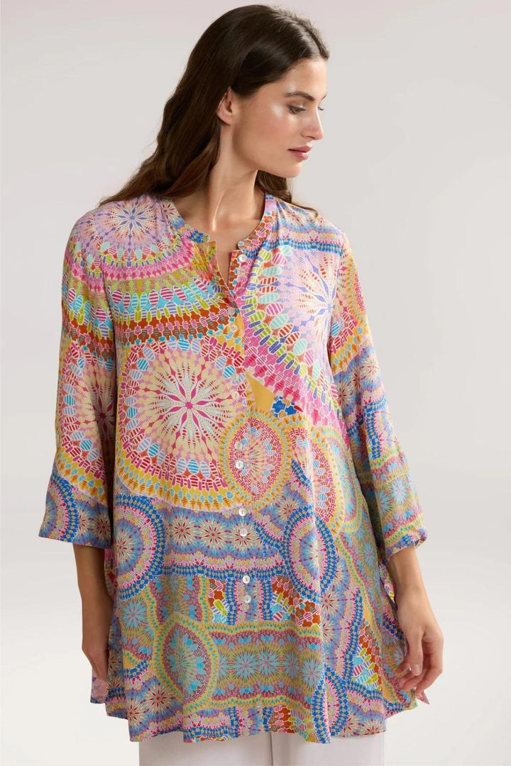 CIRCLE MANDALA PRINT SHIRT | COL=MULTI