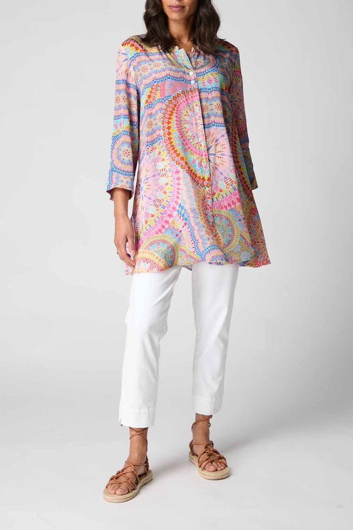 CIRCLE MANDALA PRINT SHIRT | COL=MULTI