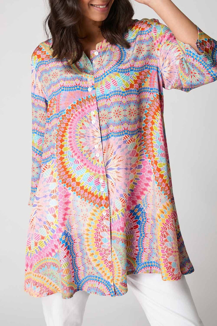CIRCLE MANDALA PRINT SHIRT | COL=MULTI