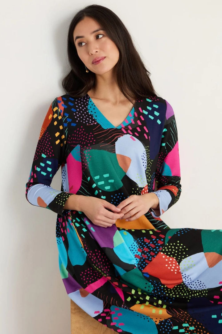 COLOUR PLAY PRINT  JERSEY BUBBLE DRESS | COL=MULTI