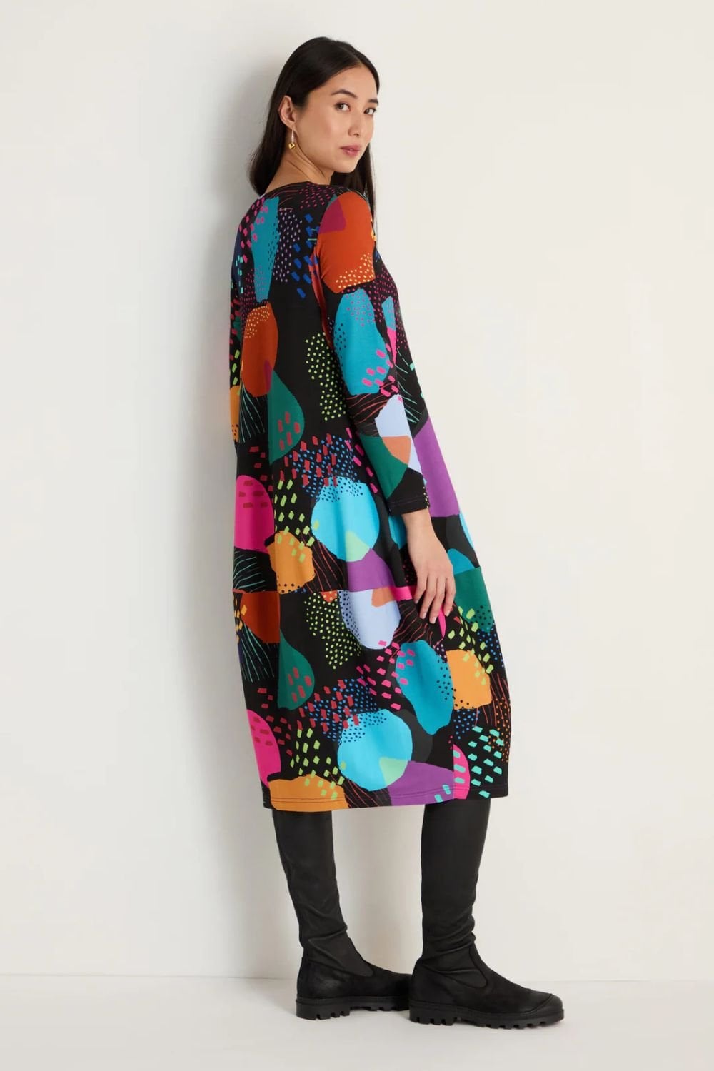 COLOUR PLAY PRINT  JERSEY BUBBLE DRESS | COL=MULTI