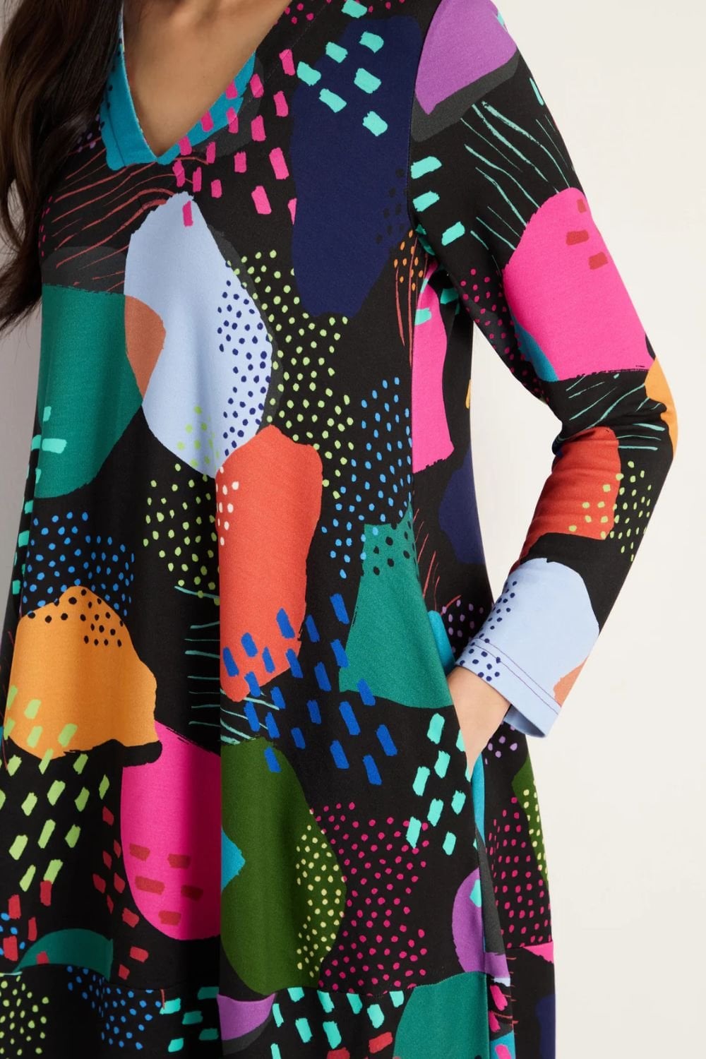 COLOUR PLAY PRINT  JERSEY BUBBLE DRESS | COL=MULTI