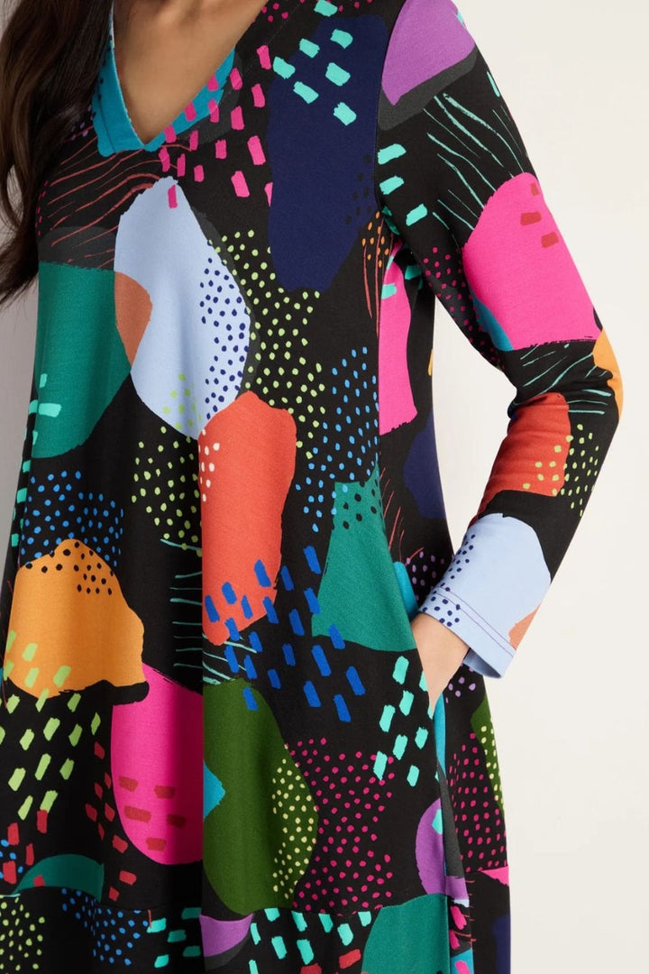 COLOUR PLAY PRINT  JERSEY BUBBLE DRESS | COL=MULTI