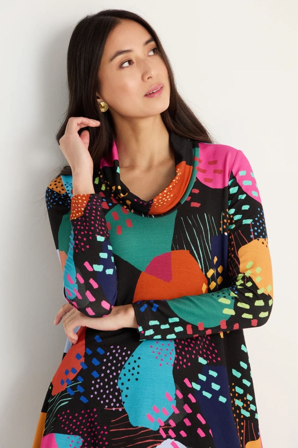 COLOUR PLAY PRINT JERSEY TUNIC | COL=MULTI