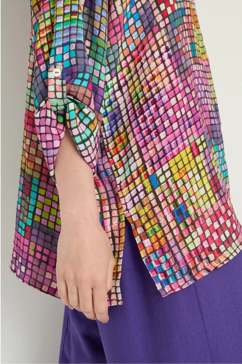 COLOURED GLASS TILES BOXY SHIRT | COL=MULTI