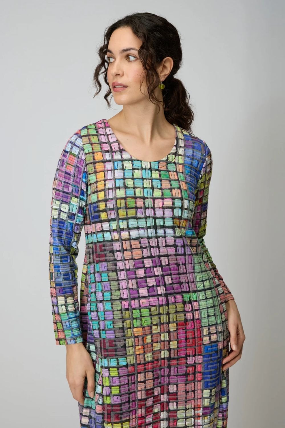 COLOURED GLASS TILES BUBBLE DRESS | COL=MULTI