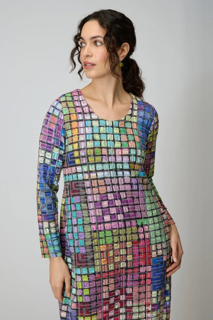 COLOURED GLASS TILES BUBBLE DRESS | COL=MULTI