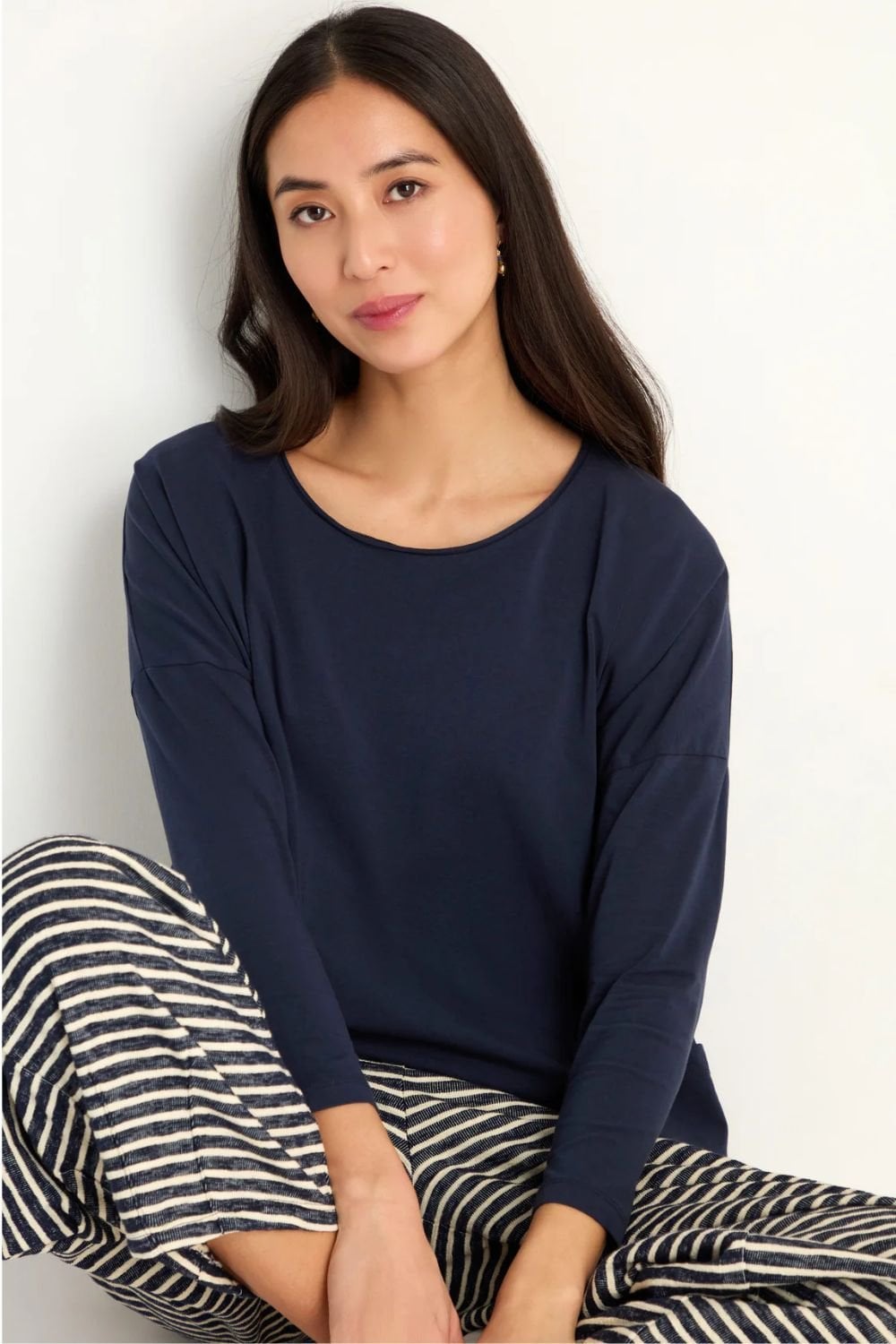 COTTON JERSEY BOXY POCKET TOP | COL=NIGHT