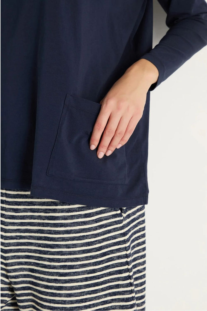 COTTON JERSEY BOXY POCKET TOP | COL=NIGHT
