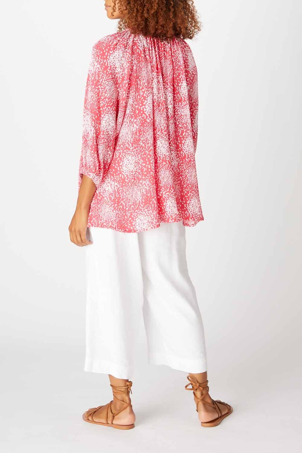 DASH SPECKLE PRINT SHIRT | COL=HOT CORAL