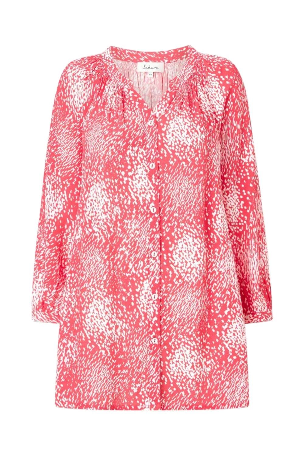 DASH SPECKLE PRINT SHIRT | COL=HOT CORAL