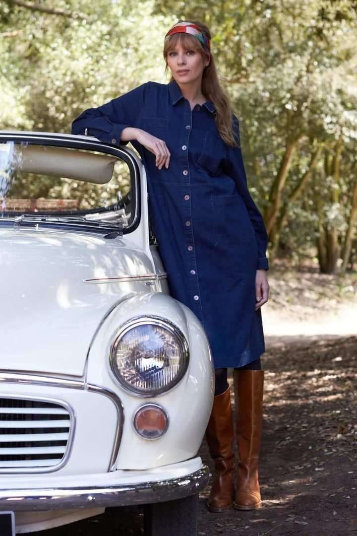 DENIM POCKET SHIRT DRESS | COL=DENIM