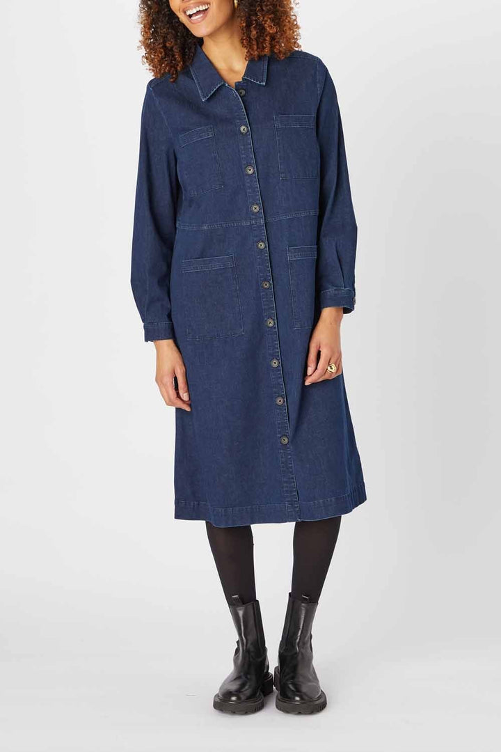 DENIM POCKET SHIRT DRESS | COL=DENIM