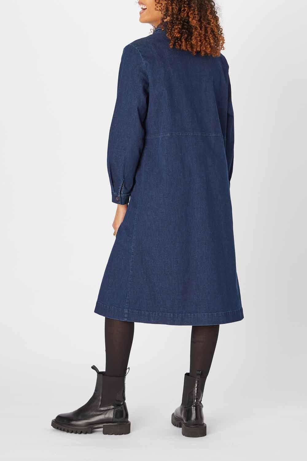 DENIM POCKET SHIRT DRESS | COL=DENIM