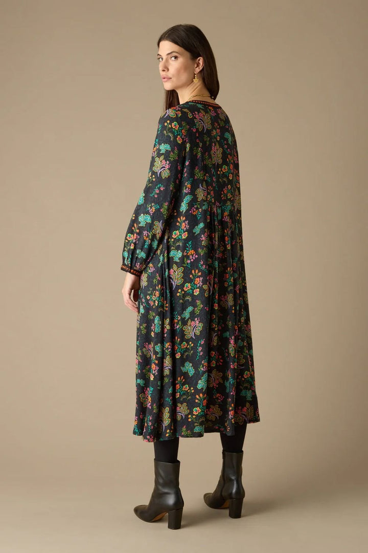 HAND DRAWN FLORAL DRESS | COL=MULTI