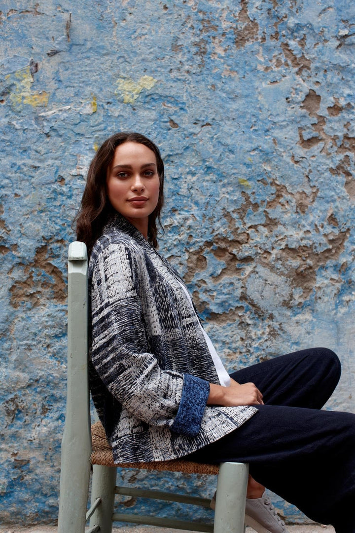 HAND STITCHED PATCHWORK JACKET | COL=NIGHT