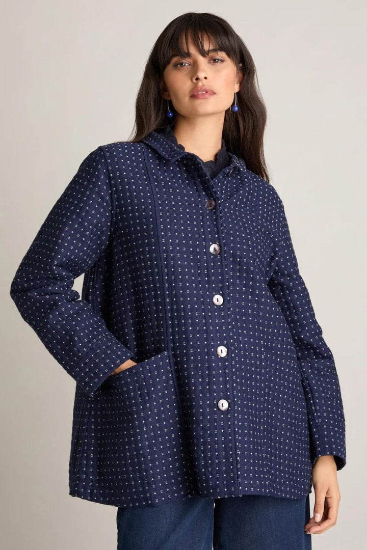INDIGO WOOL COTTON JACKET | COL=INDIGO