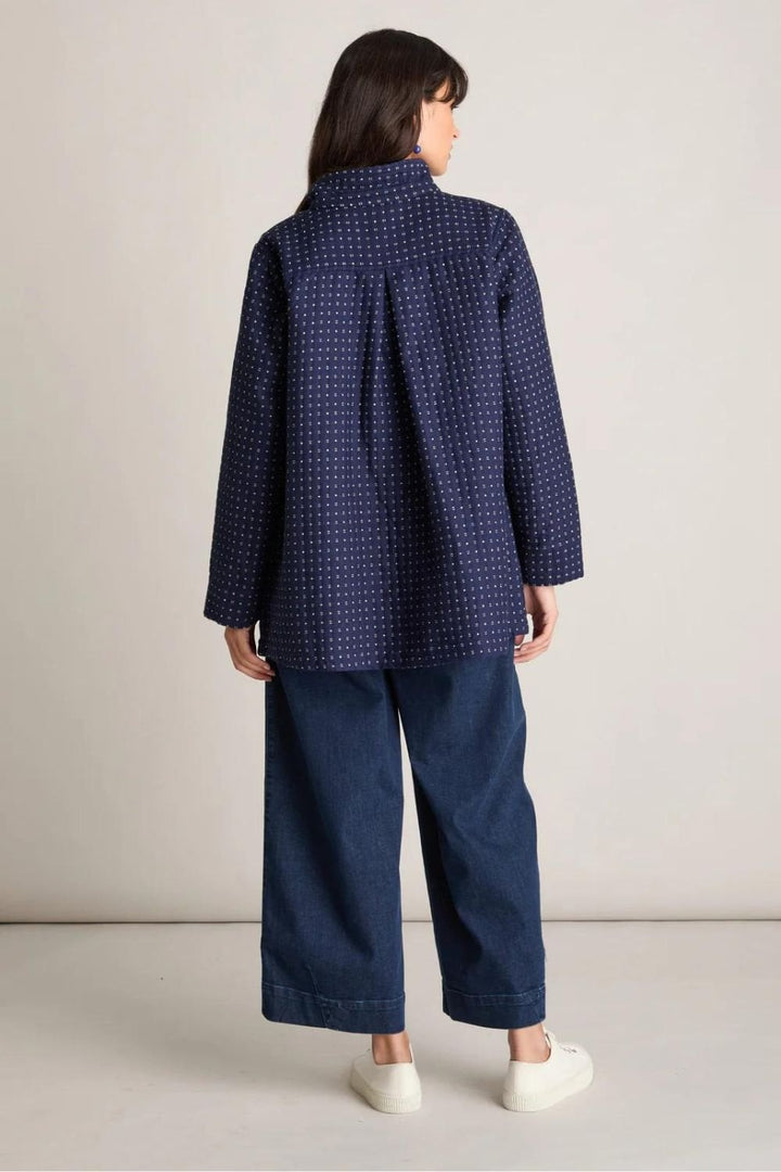 INDIGO WOOL COTTON JACKET | COL=INDIGO