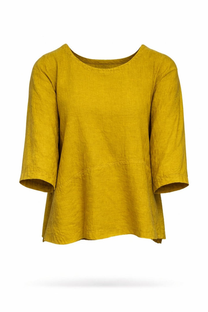 LINEN STEP HEM TOP | COL=CERISE,CUMIN,NIGHT,OYSTER,TURQ