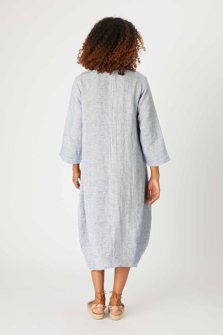 LINEN TICKING STRIPE DRESS | COL=MIX