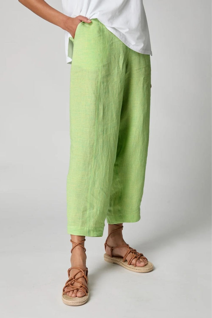 LINEN TICKING STRIPE TROUSER | COL=AQUA,BLACK/WHITE,MIX