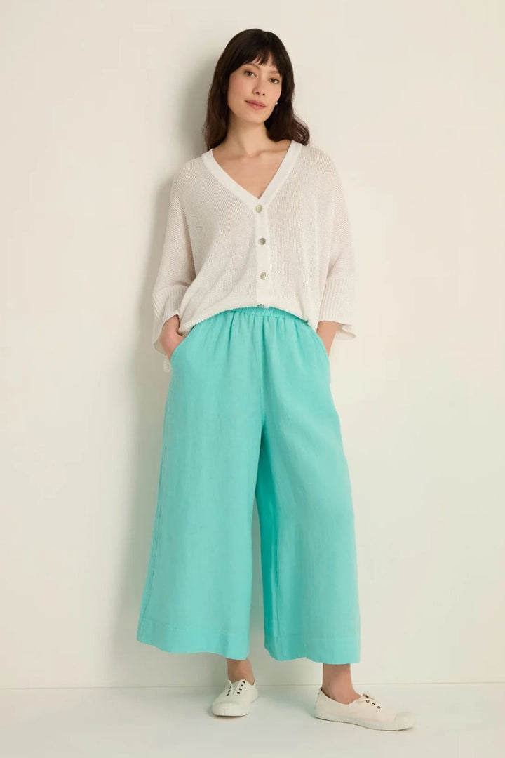 LINEN WIDE TROUSER | COL=AQUA