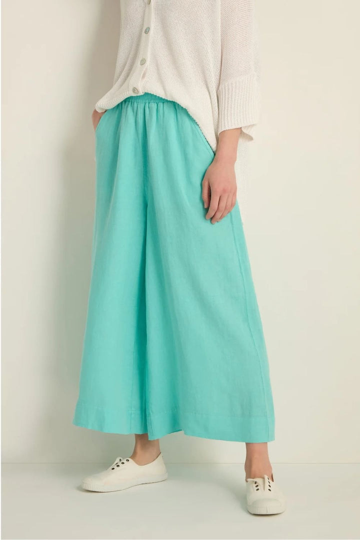 LINEN WIDE TROUSER | COL=AQUA