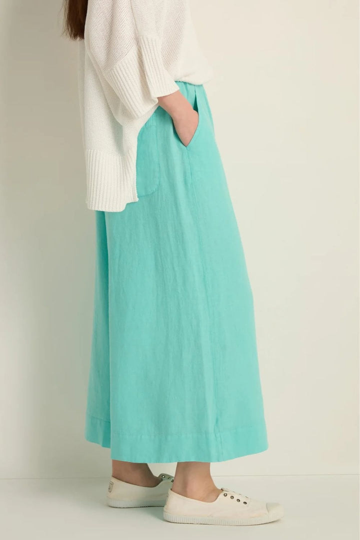 LINEN WIDE TROUSER | COL=AQUA