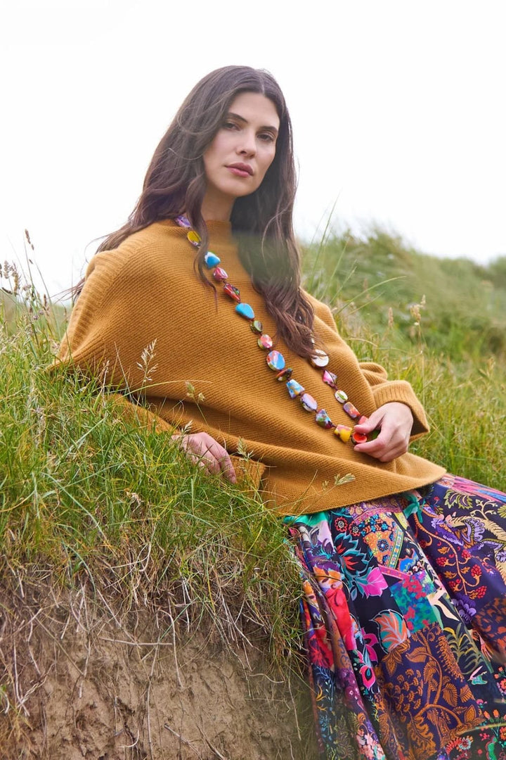 MERINO WOOL STITCH JUMPER | COL=OCHRE