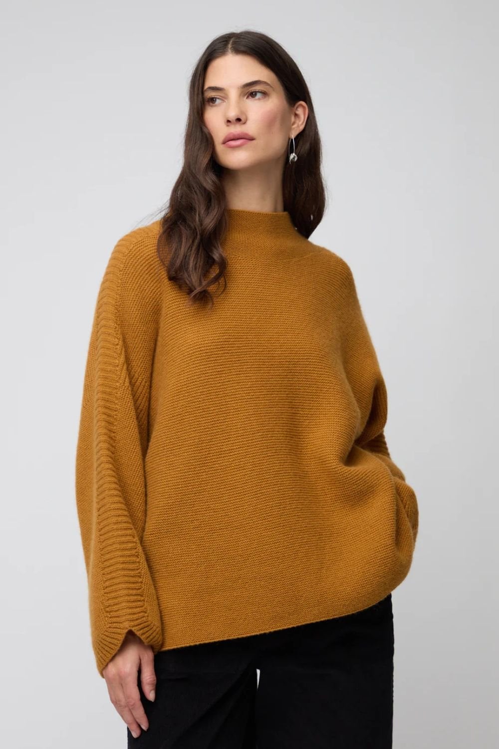 MERINO WOOL STITCH JUMPER | COL=OCHRE