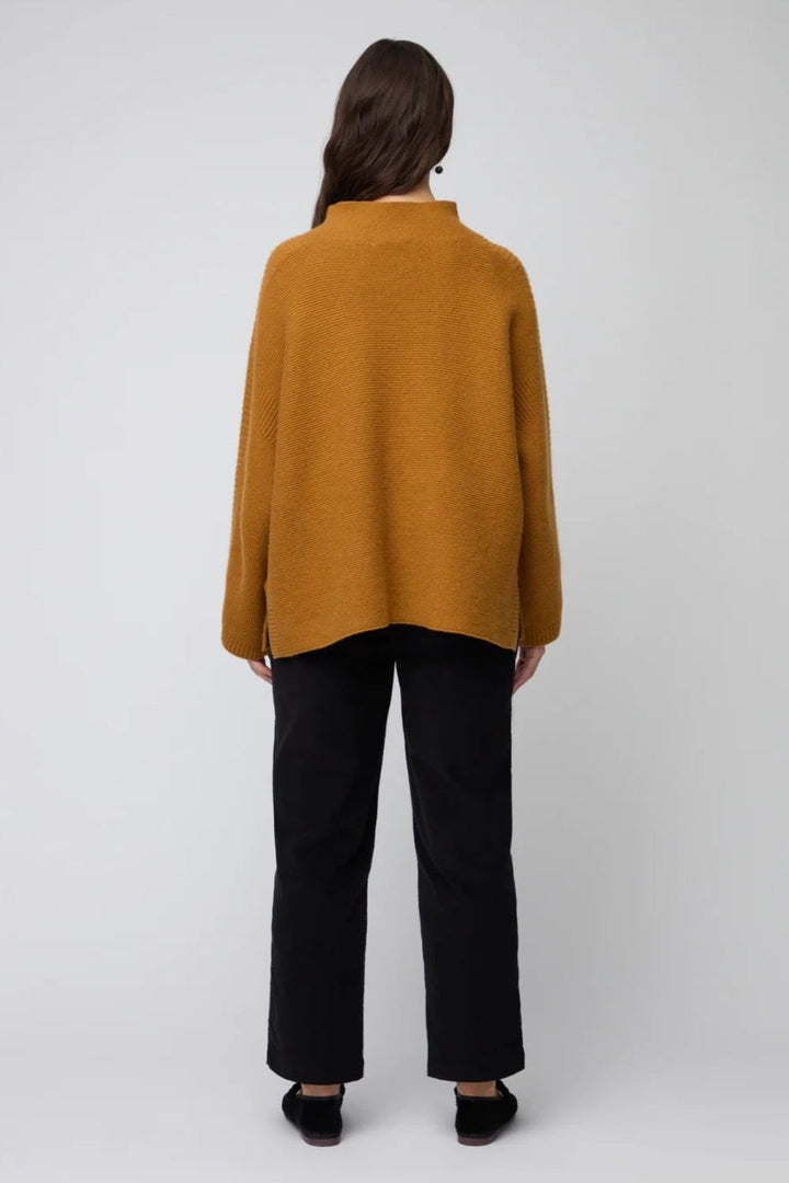 MERINO WOOL STITCH JUMPER | COL=OCHRE