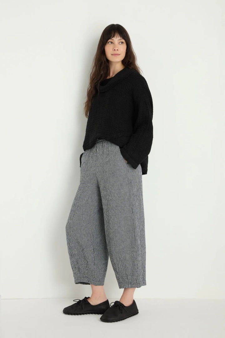 MICRO GINGHAM BUBLE TROUSER | COL=BLACK/WHITE