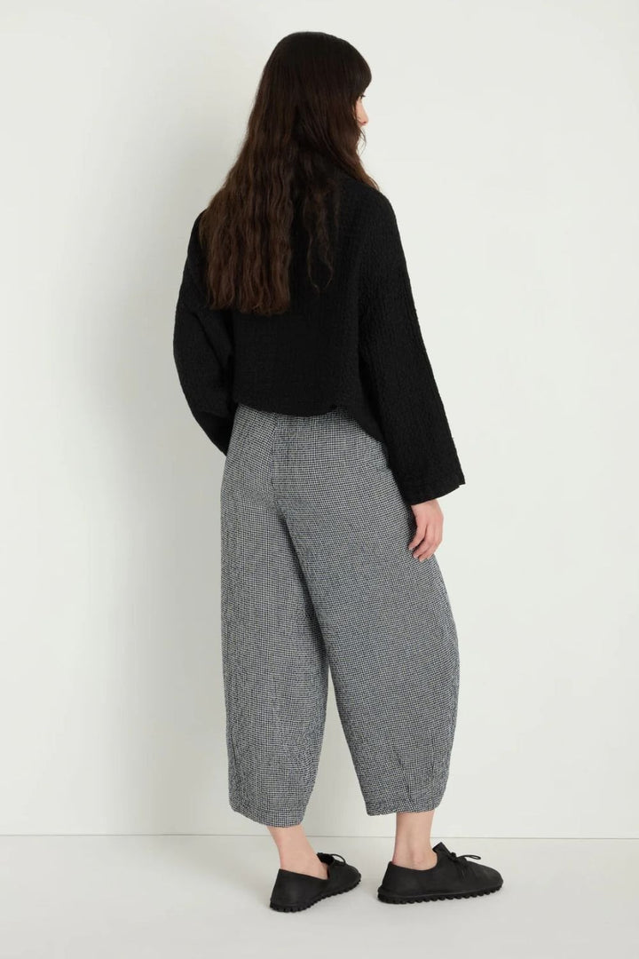 MICRO GINGHAM BUBLE TROUSER | COL=BLACK/WHITE