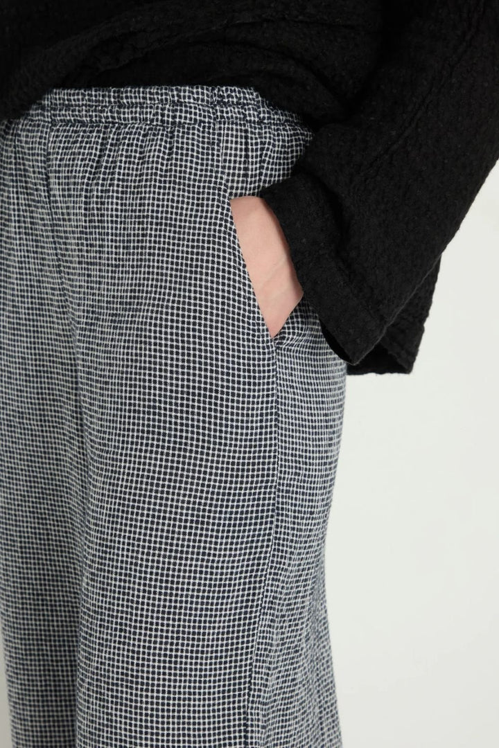 MICRO GINGHAM BUBLE TROUSER | COL=BLACK/WHITE